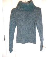 Old Navy M Ladies sweater Blue  Green Knit Turtleneck Lambswool Sweater ... - $11.95 CAD