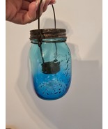 Blue Mason Jar Tealight Tea Light Candle Holder Lantern - £11.73 GBP