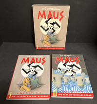 Maus Art Spiegelman A Survivors Tale Volume 1 &amp; 2 Slipcover Paperback 1986 Nazi - £36.62 GBP