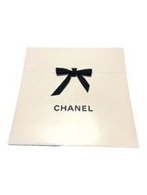 Chanel Empty White Bag With Black Ribbon Bow 16.5”x15.5” GIft Scarf Acce... - £22.00 GBP