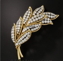 art deco Mid-Century Leaf Brooch, Promise Brooch, 925 sterling silver brooch - £248.91 GBP