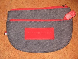 Tommy Hilfiger Cosmetic Toiletries Travel Bag Case 2 Zip Pouch Red Blue Denim - £19.65 GBP