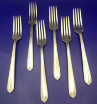 Oneida LONGCHAMPS Chaumont Silverplate Prestige Plate 6 Dinner Forks 7 3/4&quot; - £31.52 GBP