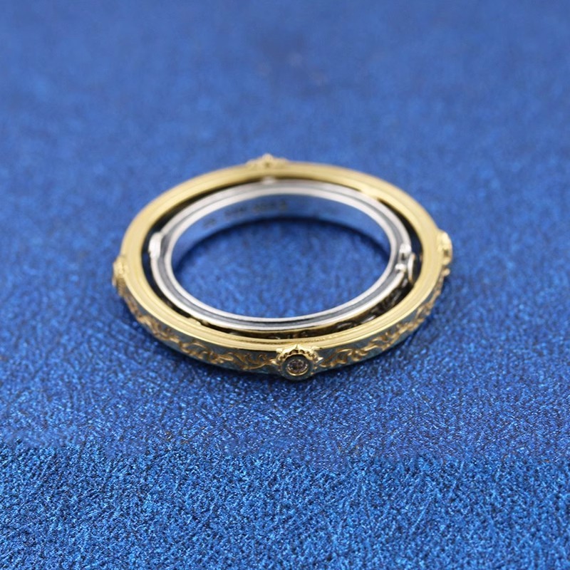 2024 New 14K Gold-Plated Game of Thrones Spinning Astrolabe Ring with CZ