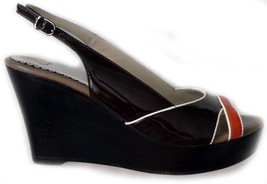 NEW RAFE NY 9 B M platform wedge shoes heels patent $315 leather fall  - £63.00 GBP