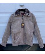 Emporio &amp; Co Suede Coat Waist Length Full Zip Pockets Size S - $133.64