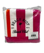 Beach Riot Beach Club Beach Pool Towel Pink Orange White Stripe 30&quot;x68&quot; NEW - $13.98