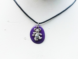 Grateful Dead Dancing Bear Purple Tagua Nut  Pendant Necklace     Adjust... - £11.79 GBP