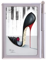 Maranda Marilyn Roberts Piano Black Shoe Handbag Notepad &amp; Pen Set USNP152 - $23.98