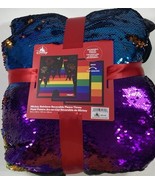 Disney Parks Fleece Throw Blanket Rainbow Reversible Sequin Castle Micke... - $67.78 CAD