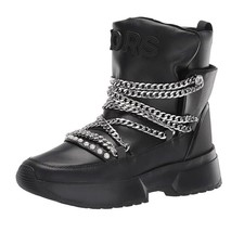 New Michael Kors Women&#39;s Cassia Leather Ankle Boots Black 6.5M - $247.49