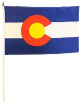 Colorado - 12&quot;x18&quot; Stick Flag - £7.84 GBP