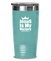 Jesus is My Victory, teal tumbler. Model 60064  - £23.17 GBP