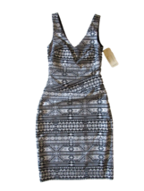 NWT Nicole Miller Artelier Metallic Tribal Jacquard Tucked Waist Sheath Dress 2 - £43.81 GBP