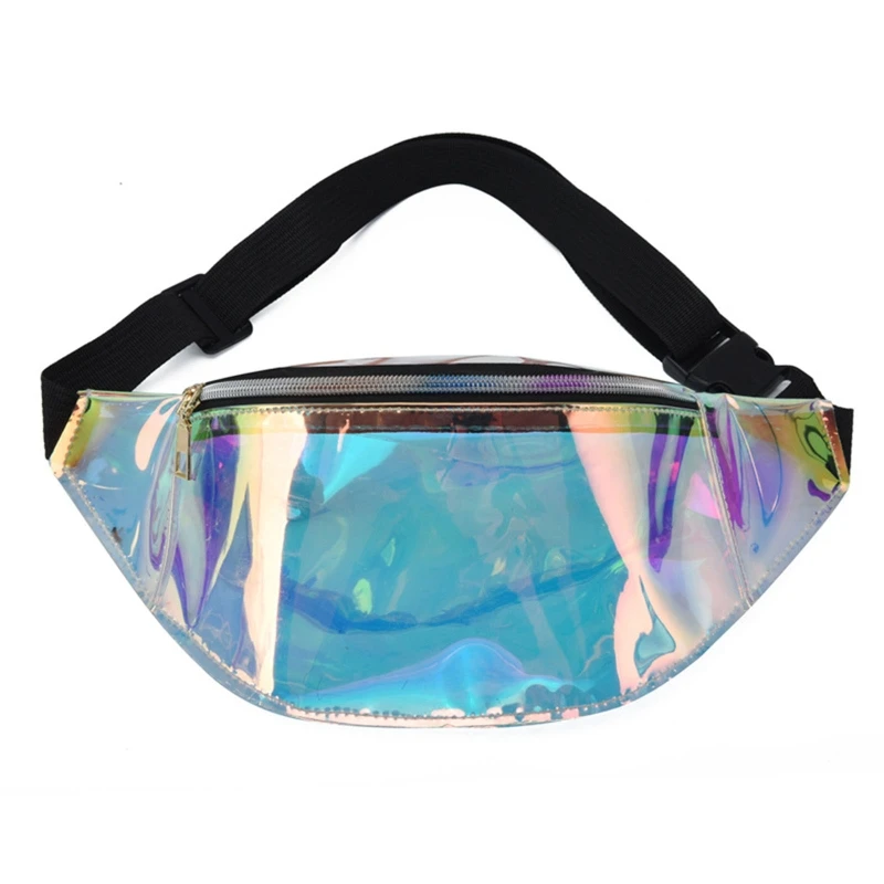 Holographic PVC Waist Packs for Women Fanny Belt Bag Festival Bum Bags Crossbody - £47.70 GBP