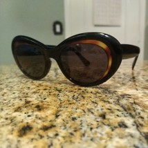 RARE VTG Eyevan Sunglasses Ladies Thick Black &amp; Tortoise Cat Eye E-55 Japan - $316.80