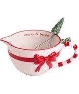 62oz White Sweater Batter Bowl Stainless Steel Whisk With Christmas Tree... - £36.42 GBP