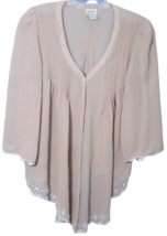 Delicia Womens Large Sheer Blouse Lightweight Jacket Button Lace 3/4 Sle... - $7.87