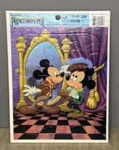 vINTAGE Disney Mickey Mouse as Prince and the Pauper Golden Frame Tray P... - $9.50