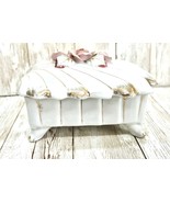 Vintage Porcelain Trinket Vanity Pink With Gold Vintage Footed - €12,97 EUR