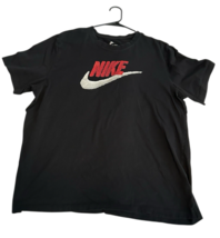 Nike Shirt Size 2XL Black &amp; Red Short Sleeve Tee Adult Swoosh Top Workou... - $27.44