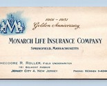 Monarch Life Insurance Company Vtg Business Card Jersey City NJ BC2 - $8.86