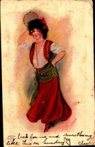 Vintage POSTCARD- Spanish Dancer In RED-VINTAGE Posted 1906-BK 27 - £2.35 GBP