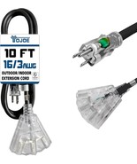 Yojoe 3-Outlets Indoor Outdoor Extension Cord With Lighted End, 3 Prong 13A - $715.28 MXN