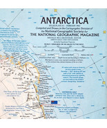 1963 Antarctica Map National Geographic Polar Regions Vintage 24.5 x 19&quot;... - $19.99