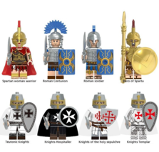 Spartan Warrior Roman Soldiers and Crusades Knights 8pcs Minifigures Bricks Toys - £13.93 GBP