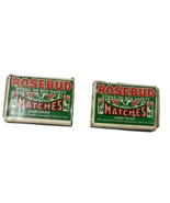 Vintage Set of 2 Rosebud Matches Cardboard Box Case Matchsticks Package ... - £10.97 GBP