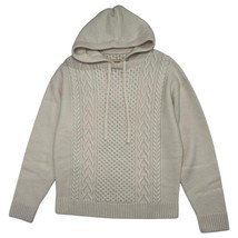 Fursac Sweater Mens XL Cream Wool Hooded Cable Knit Pullover Heavy Fishe... - $84.14