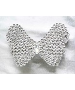 Elegant Textured Silver-tone Butterfly Bow Hair Clip Barrette 1980s vint... - £10.35 GBP