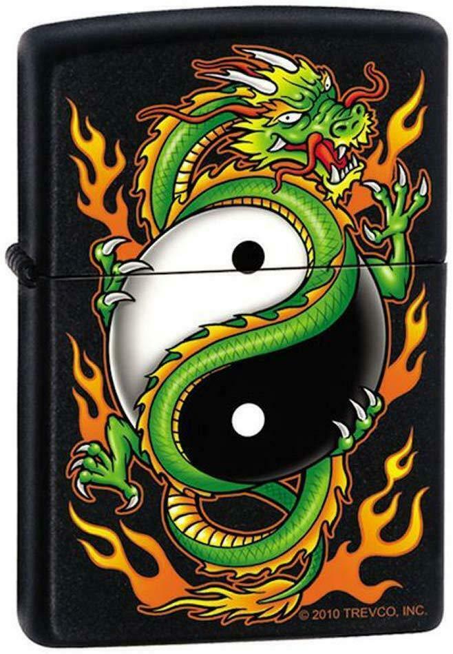 Zippo Lighter - Yin Yang Dragon Black Matte - ZCI001894 - $26.69