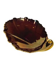 Antique Candy Nut Dish Carltonware Rouge Royale England Red Gold Leaf Carlton UK - £18.75 GBP