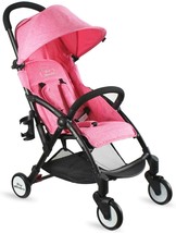 Tiny Wonders Single Baby Stroller with Dual-Brake Portable Lightweight Pink - £135.25 GBP