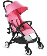 Tiny Wonders Single Baby Stroller with Dual-Brake Portable Lightweight Pink - £134.10 GBP