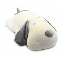 Very Soft Dog Big Hugging Pillow Plush Puppy Stuffed Animals Gray 23.5&quot; - £35.27 GBP