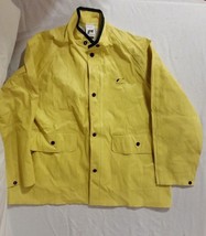 Web Tex Onguard Yellow Extra Large 26.5&quot; X 30&quot; Collared 6 Button Wet Rain Jacket - £15.51 GBP