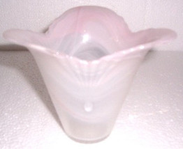 Murano Art Glass Lavorazione Arte Pink Swirl Design Handcrated Glass Vase- Ital - $73.99