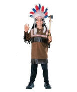 RUBIE&#39;S CHEROKEE WARRIOR NATIVE AMERICAN COSTUME BOYS SIZE LARGE 881051 - €24,13 EUR