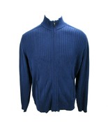 Alfani Cardigan Sweater Mens 2XL Ribbed Knit Full Zip Blue Long Sleeve A... - £28.81 GBP
