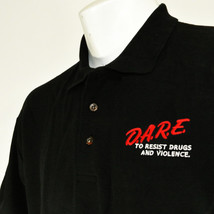 DARE To Resist Drugs and Violence Uniform Polo Shirt Black Size M Medium... - $25.49