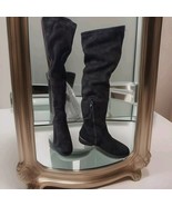 New Worthington Women&#39;s Suede Knee High Boots Black Suede Sz $85.00 - $32.47