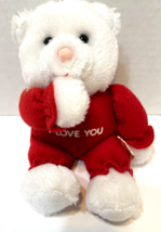 Vintage Russ Berries Plush I Love You White Bear Valentines Day Red Outf... - $15.57