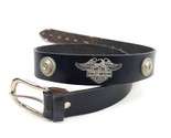 Harley Davidson Black Leather Belt Size 44  - £23.80 GBP