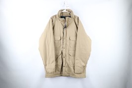 Vintage 90s Woolrich Mens XL Long Distressed Wool Lined Parka Jacket Beige USA - £63.65 GBP