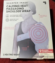 Sharper Image Calming Heat Massaging Shoulder Wrap 6 Heat &amp; Massage Sett... - £34.80 GBP