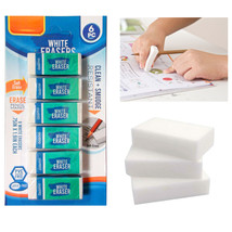 6 Pc White Erasers Clean No Smudge Rubber Soft Erase Pencil Marks Latex ... - £13.62 GBP