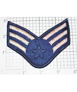 1 PAIR 1976-1993 SEW ON USAF Air Force Rank Patch SENIOR AIRMAN E-4 BLUE... - €13,36 EUR